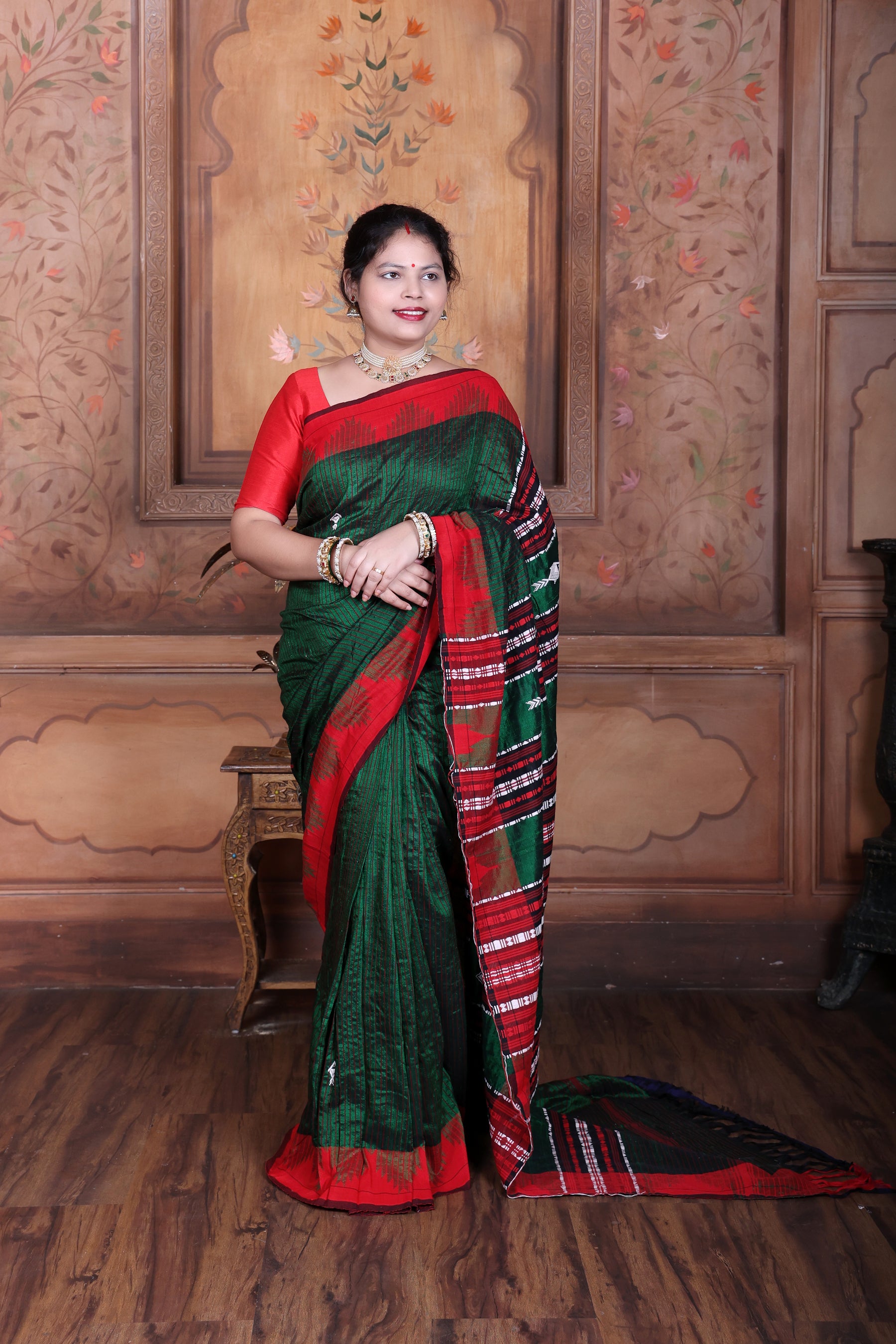 VANAJALA FISH MASTERWEAVE TUSSAR COTTON KOTPAD SAREE