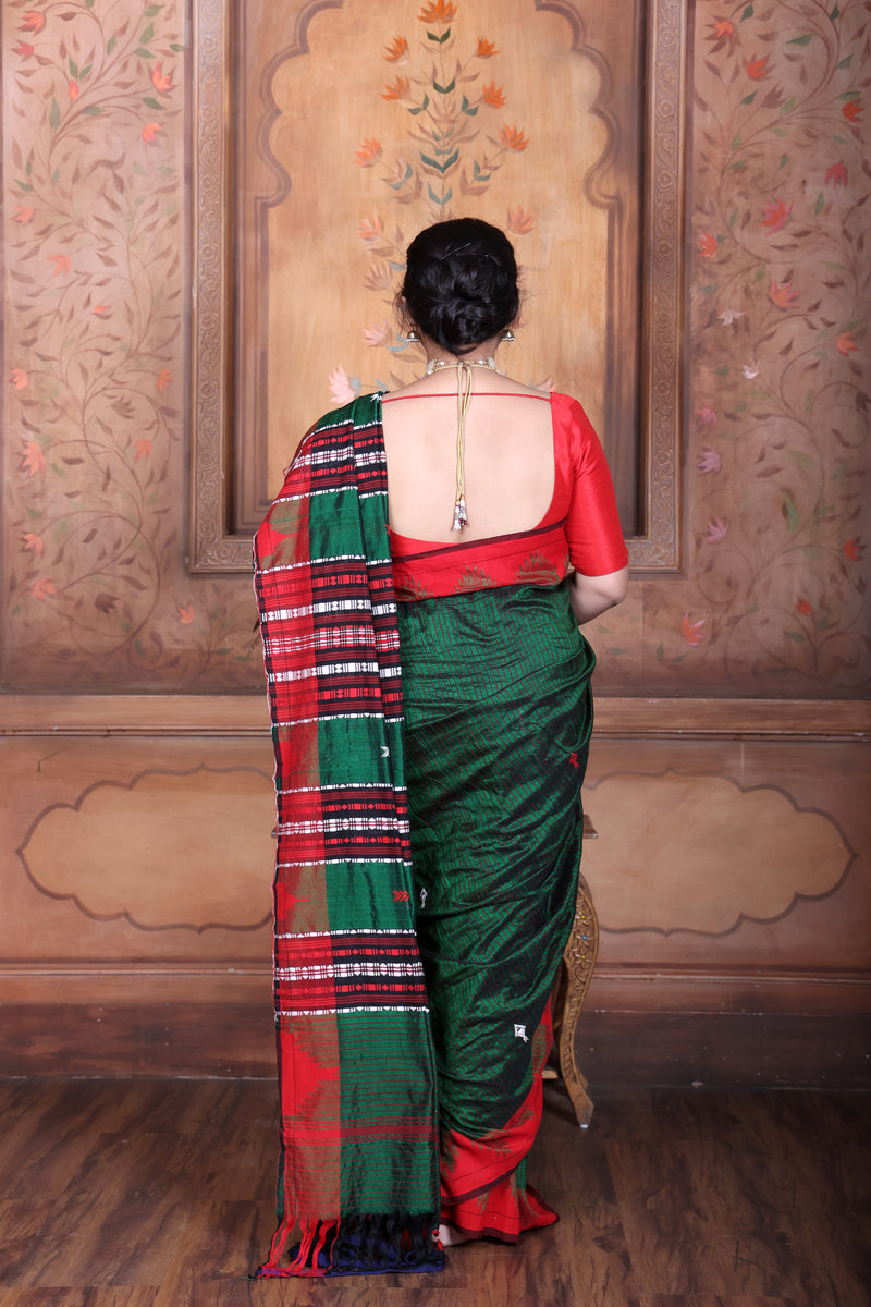 VANAJALA FISH MASTERWEAVE TUSSAR COTTON KOTPAD SAREE