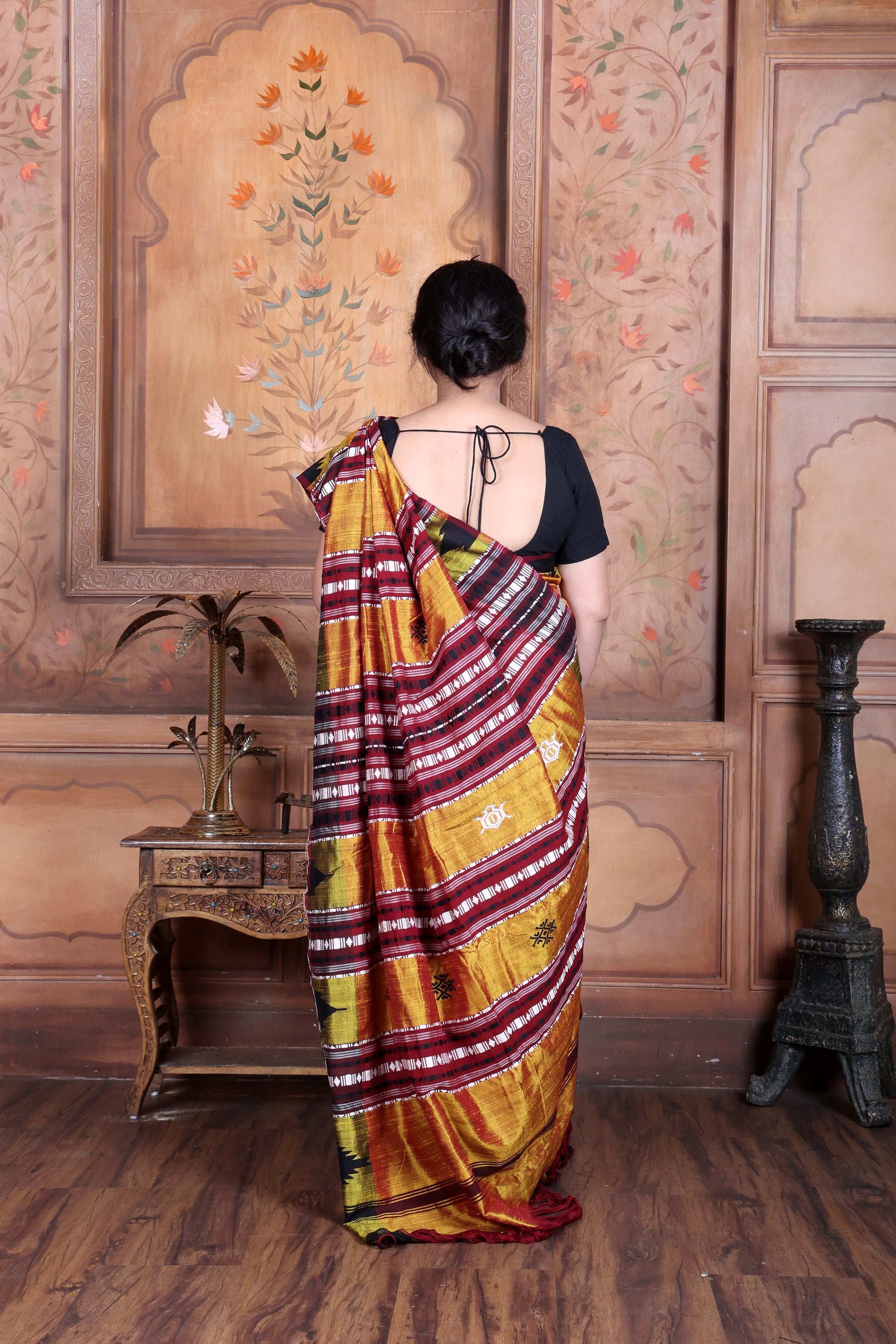 KANAKPRABHA TEMPLE TORTOISE MASTERWEAVE TUSSAR COTTON KOTPAD SAREE
