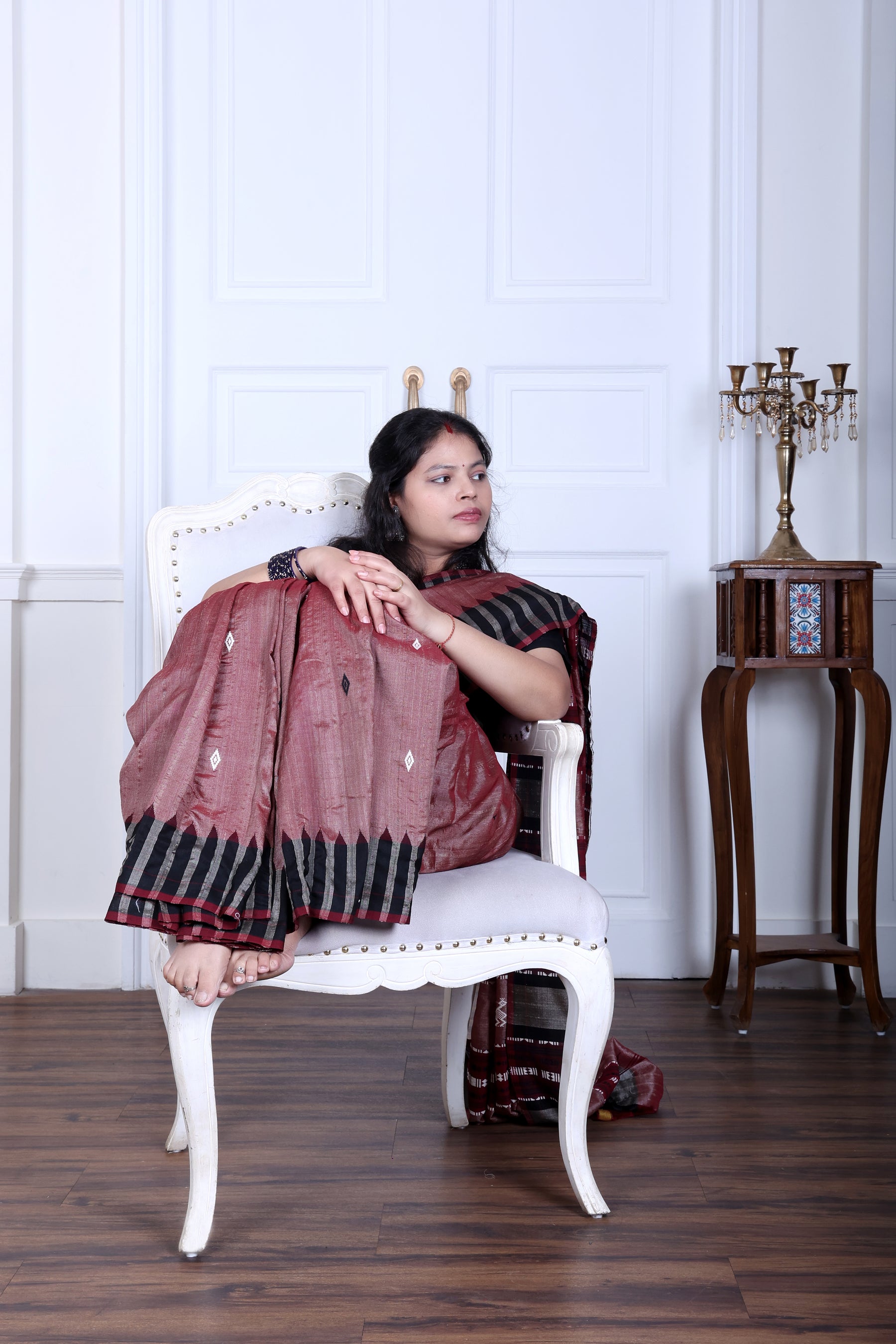 MRINALINI PEACOCK MASTERWEAVE TUSSAR COTTON KOTPAD SAREE