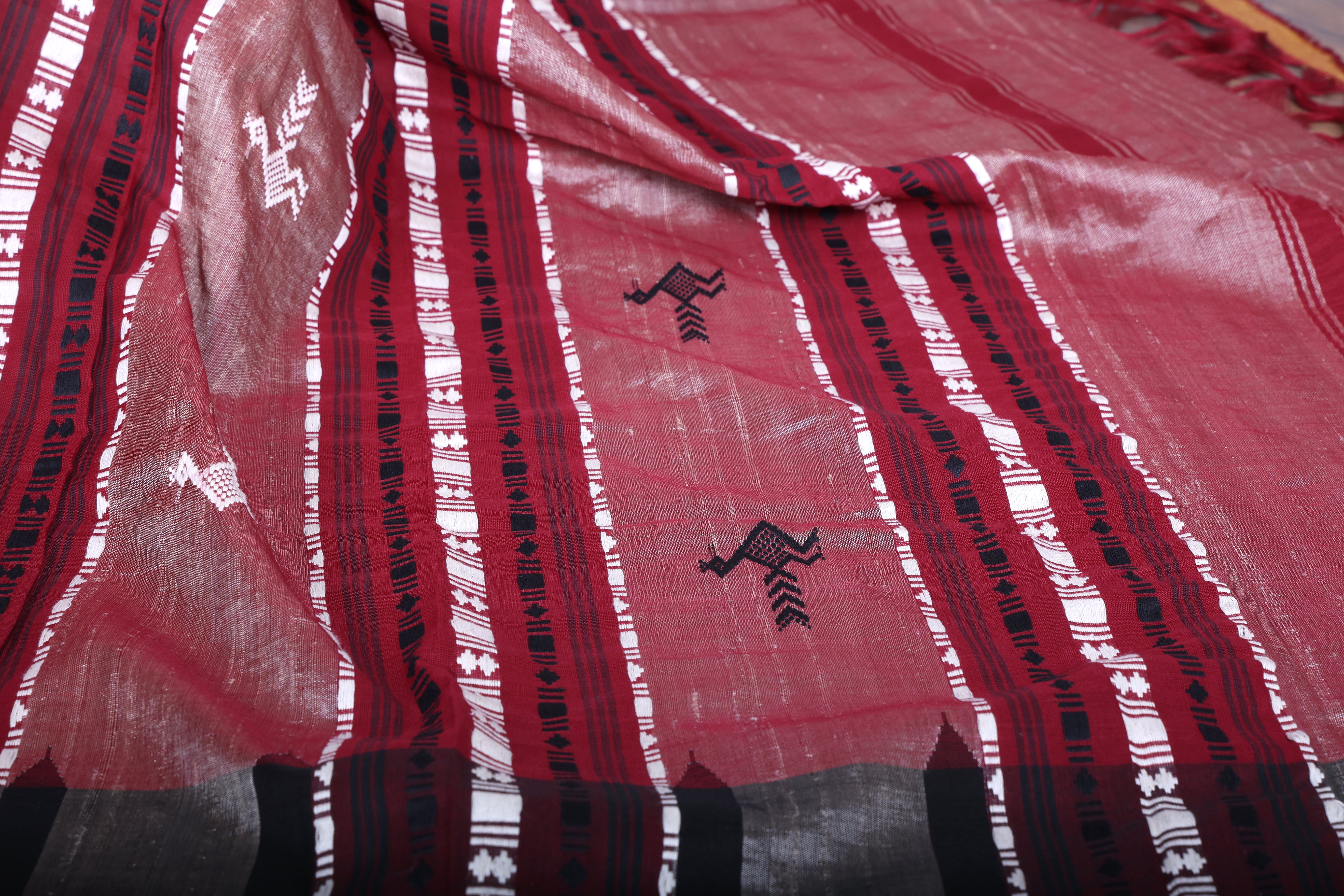MRINALINI PEACOCK MASTERWEAVE TUSSAR COTTON KOTPAD SAREE