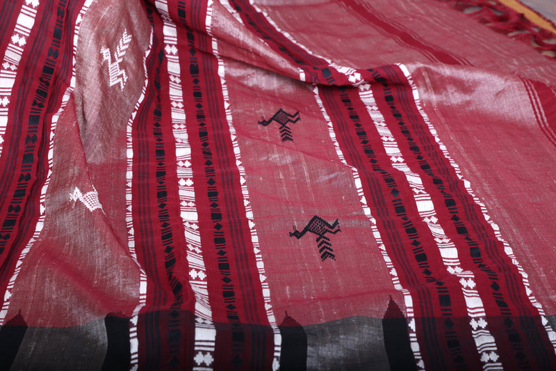 MRINALINI PEACOCK MASTERWEAVE TUSSAR COTTON KOTPAD SAREE