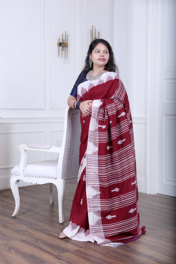 PALASH FISH MASTERWEAVE COTTON KOTPAD SAREE