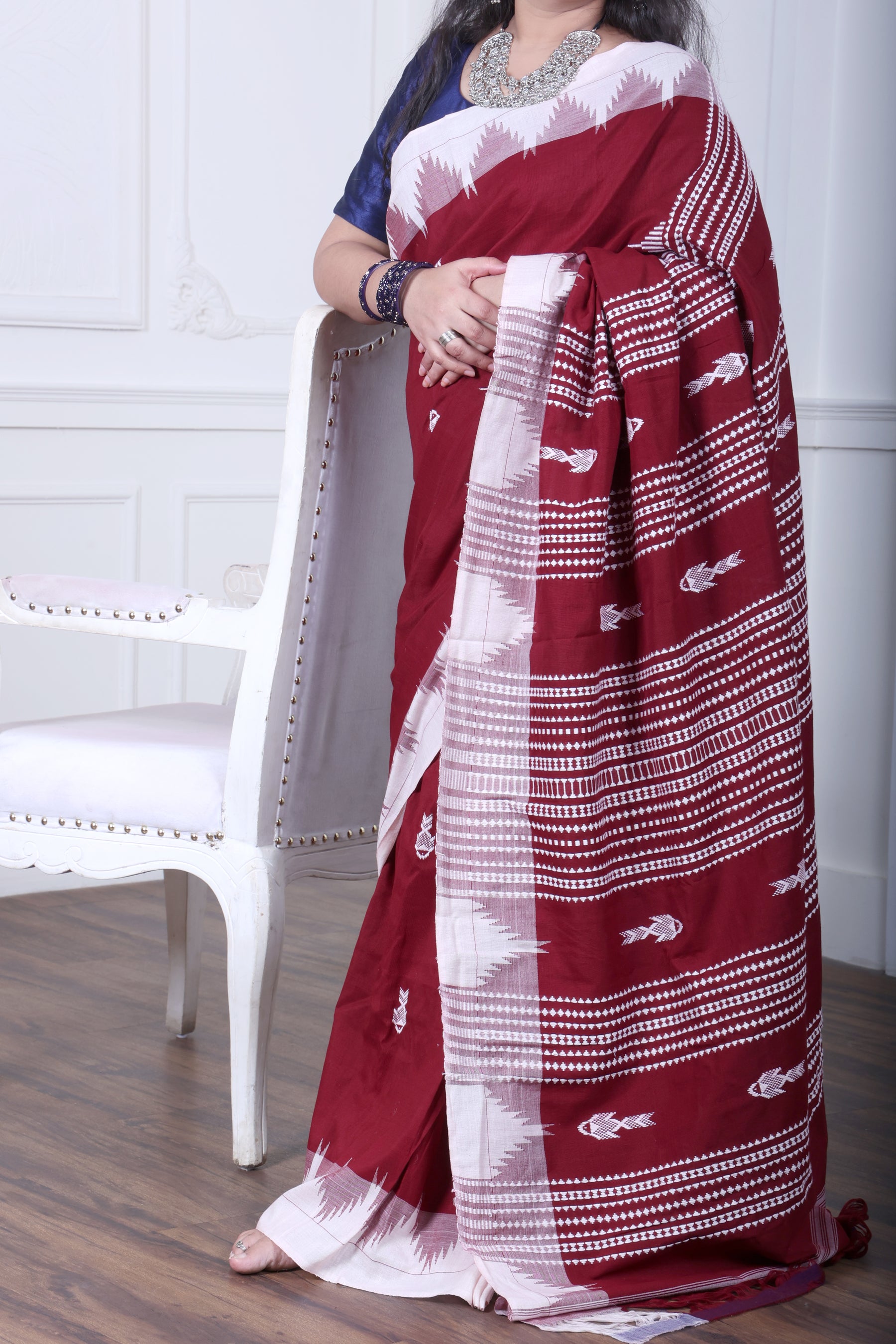 PALASH FISH MASTERWEAVE COTTON KOTPAD SAREE