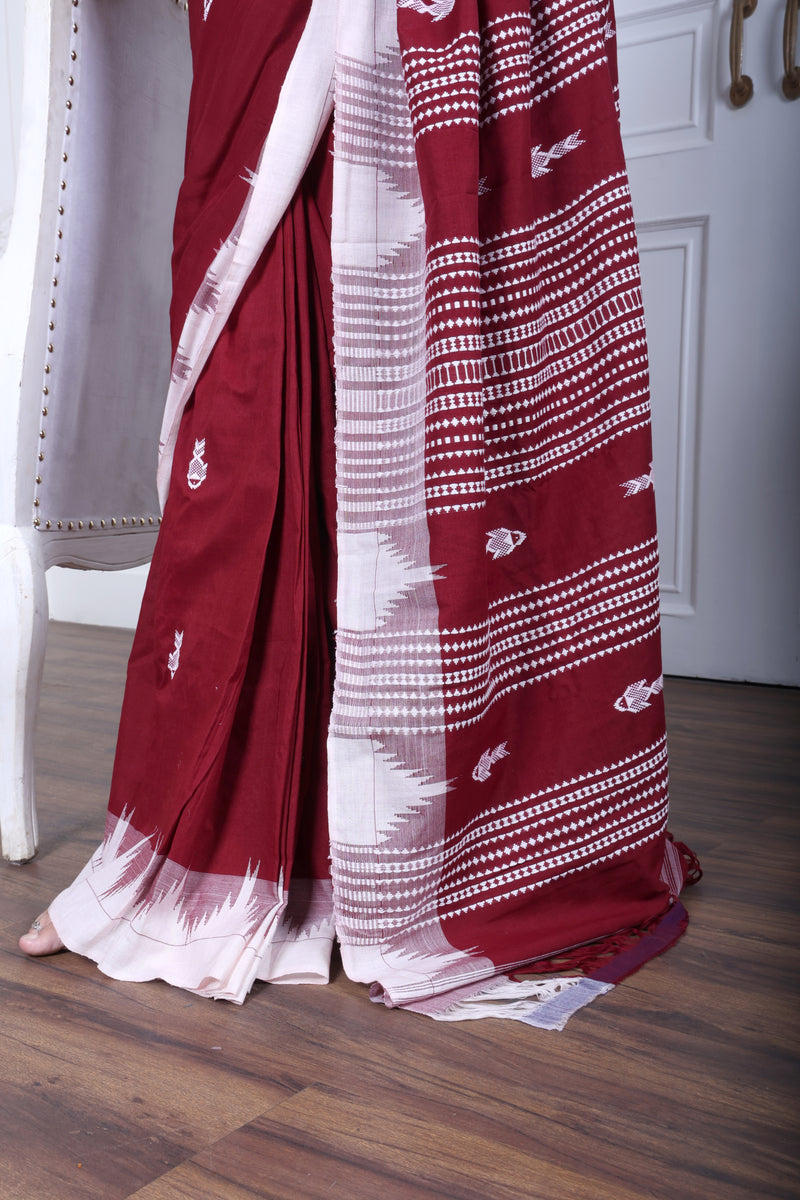 PALASH FISH MASTERWEAVE COTTON KOTPAD SAREE