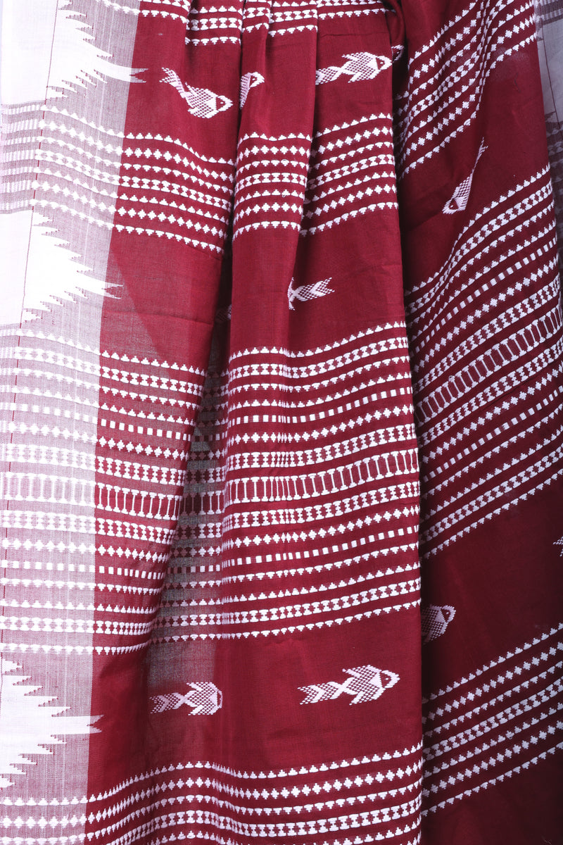 PALASH FISH MASTERWEAVE COTTON KOTPAD SAREE